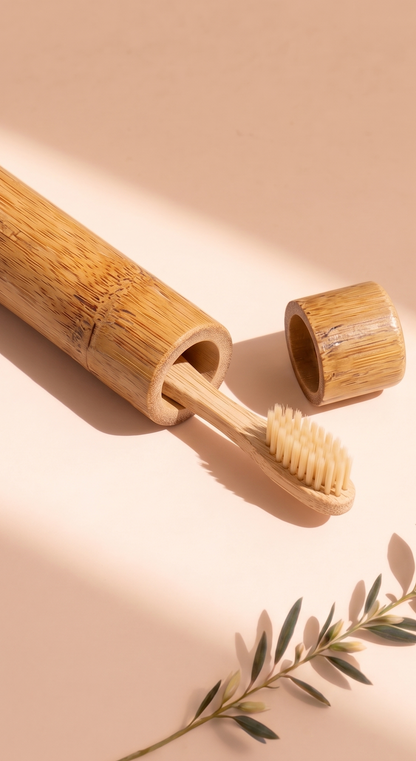 Porta cepillo de dientes bambu