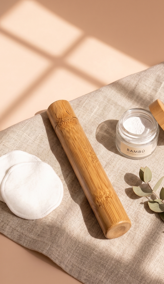 Porta cepillo de dientes de bambú natural ecológico