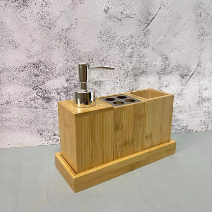 Set de Accesorios de Baño en Bambú Natural